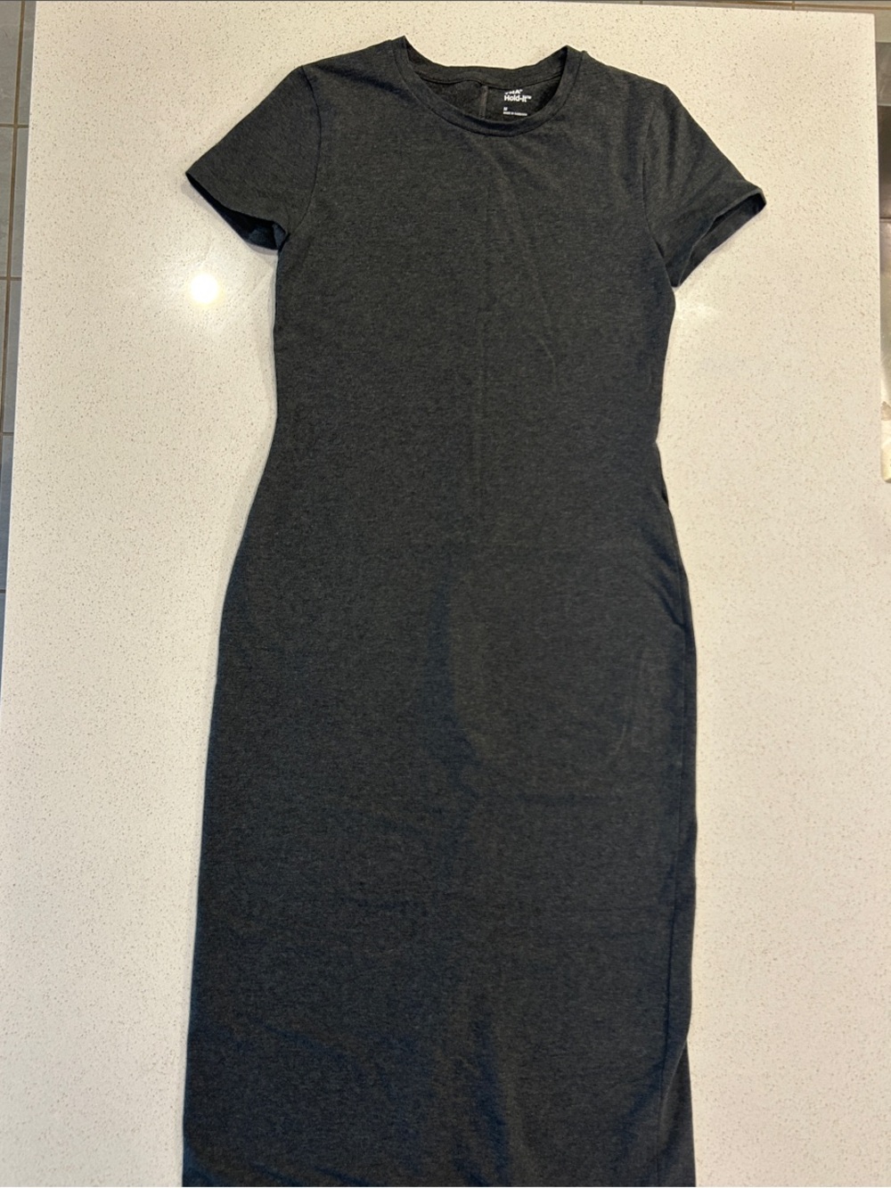 Aritzia TNA Charcoal Short Sleeve Maxi Dress